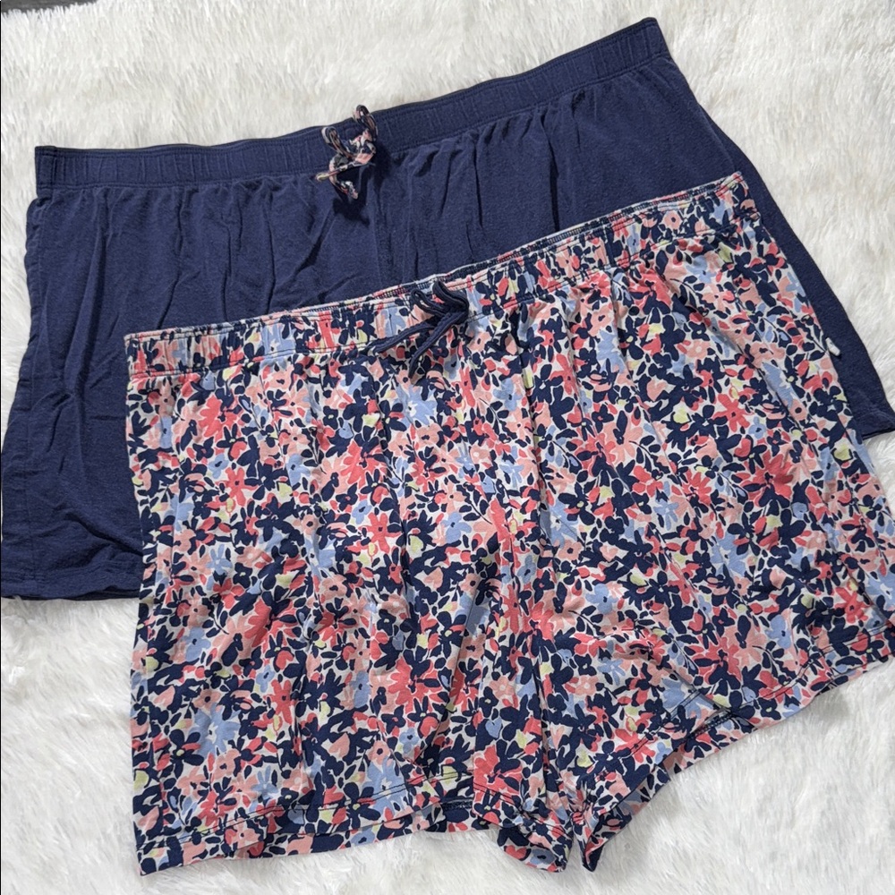 Navy and Floral Lounge Shorts